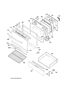 DOOR & DRAWER PARTS Diagram and Parts List for JGB635REK2SS  General Electric Range