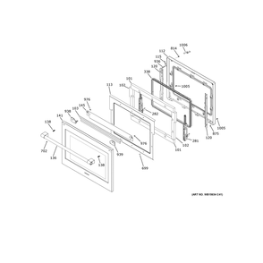 Door Diagram and Parts List for ZTSX1DPSN4SS  General Electric Wall Oven