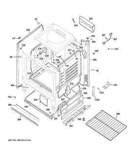Body Parts Diagram and Parts List for JGBS30DEK3WW  General Electric Range
