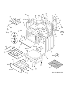 BODY PARTS Diagram and Parts List for JB750FJ5DS  General Electric Range