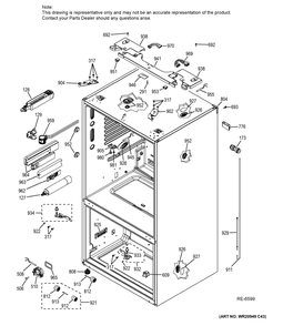 Part Location Diagram of WG03L11976 GE BOARD LCD GRAPHIC ASM