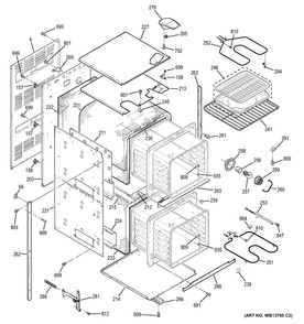 Body Parts Diagram and Parts List for JRP28SK2SS  General Electric Wall Oven