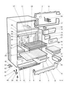 CABINET GROUP Diagram and Parts List for 34331  General Electric Refrigerator