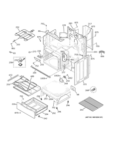 Body Parts Diagram and Parts List for JB735EP3ES  General Electric Range