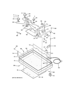 Gas & Burner Parts Diagram and Parts List for JGP333DET3BB  General Electric Cooktop