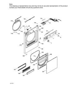 Door Diagram and Parts List for PSKS333EB3WW  General Electric Dishwasher
