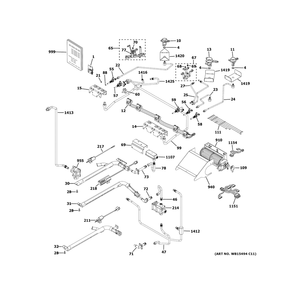 Gas And Burner Parts Diagram and Parts List for PGS960YP3FS  General Electric Range