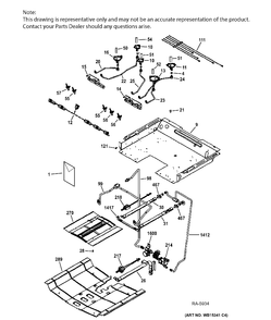 GAS & BURNER PARTS Diagram and Parts List for JCGS750SEF2SS  General Electric Range
