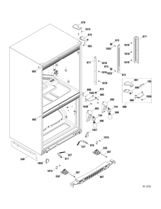 MISC CASE PARTS Diagram and Parts List for PDRF0MBYARBB  General Electric Refrigerator
