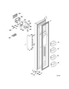 FZ DOOR Diagram and Parts List for DSRF3KGXHCWW  General Electric Refrigerator