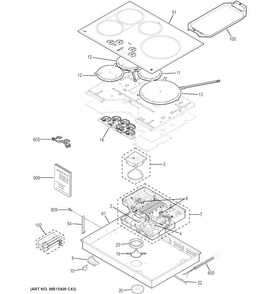 Part Location Diagram of WB31X24640 GE GRIDDLE