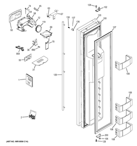 Part Location Diagram of WR78X30089 GE FREEZER DOOR 48