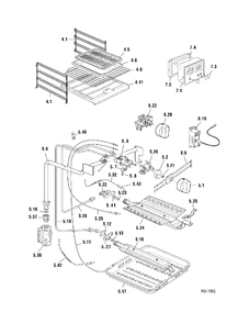 GAS CONTROL AND BURNER PARTS Diagram and Parts List for CBIGE24K1BB  General Electric Range