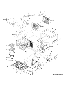 Oven Cavity Parts Diagram and Parts List for PCWK15C1W1SS  General Electric Microwave Oven Combo