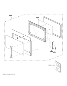 Door Parts Diagram and Parts List for JVM3160DF9BB  General Electric Microwave