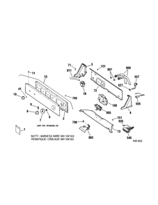 CONTROL PANEL Diagram and Parts List for MNXR1070B1WW  General Electric Washer