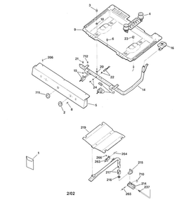Gas & Burner Parts Diagram and Parts List for RGB524PPA1CT  Hotpoint Range