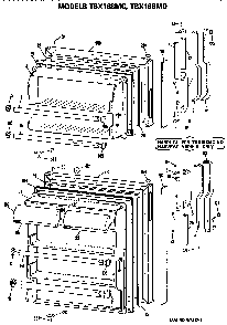 Doors Diagram and Parts List for TBX16SMDRHA  General Electric Refrigerator