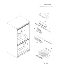 FREEZER SECTION BASKETS Diagram and Parts List for GDRS3KBYKRSS  General Electric Refrigerator