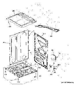Cabinet And Top Panel Diagram and Parts List for NTX62E8ST0WW  General Electric Dryer