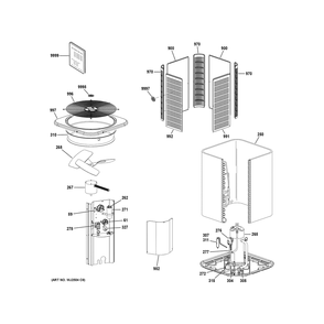Room Air Conditioner Diagram and Parts List for NS17A48TA500A  General Electric Air Conditioner