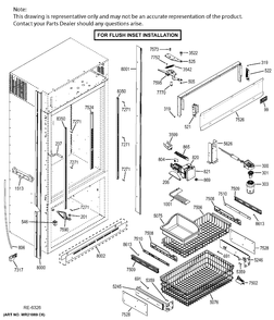CABINET FLUSH INSET Diagram and Parts List for ZIC360NHBLH  General Electric Refrigerator