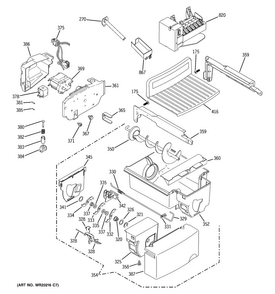 Ice Maker & Dispenser Diagram and Parts List for GSE30VHBBTSS  General Electric Refrigerator