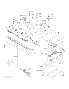 GAS & BURNER PARTS Diagram and Parts List for JGB700SEJ4SS  General Electric Range