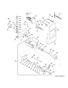 ICE MAKER & DISPENSER Diagram and Parts List for ZISB420DRK  General Electric Refrigerator