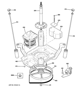 Part Location Diagram of WH16X544 GE Suspension Rod and Spring Assembly
