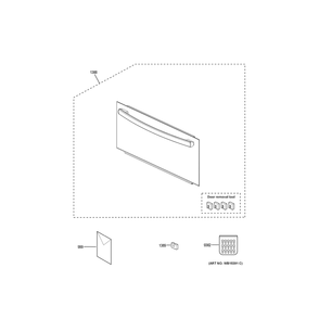 Microwave Door Diagram and Parts List for JT3800SHASS  General Electric Microwave Oven Combo