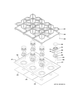 COOKTOP Diagram and Parts List for CGY366SEL1SS  General Electric Range