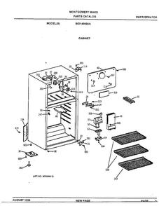 Cabinet Diagram and Parts List for 140060A  General Electric Refrigerator