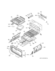 Upper Oven Diagram and Parts List for PGS950SEF4SS  General Electric Range