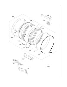 DRUM ASM Diagram and Parts List for GTMS855GD0MC  General Electric Dryer
