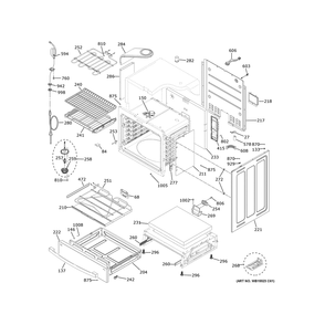 Body Parts Diagram and Parts List for PHS93XYP8FS  General Electric Range