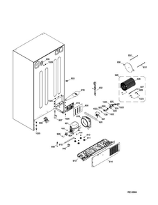 SEALED SYSTEM & MOTHERBOARD Diagram and Parts List for DSRS5KGXIFGS  General Electric Refrigerator