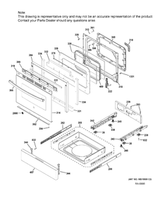 DOOR & DRAWER PARTS Diagram and Parts List for JCGSS66SEL1SS  General Electric Range