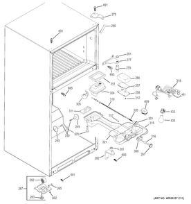 Fresh Food Section Diagram and Parts List for GTZ18ICELRSS  General Electric Refrigerator