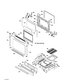 DOOR & DRAWER Diagram and Parts List for JCGBS23DET2BB  General Electric Range
