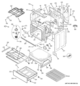 BODY PARTS Diagram and Parts List for JB755DJ3WW  General Electric Range