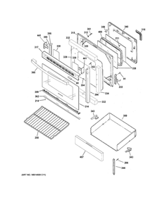 Door And Drawer Parts Diagram and Parts List for XCF300PM2WW  General Electric Range