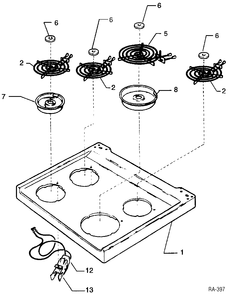 Part Location Diagram of 2042971130 Frigidaire ELEMENT CENTRE TRIM Black