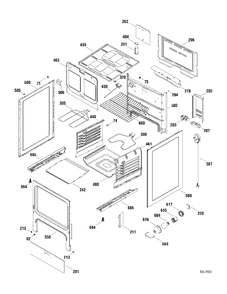 BODY PARTS Diagram and Parts List for RCBS536WJ2WW  General Electric Range