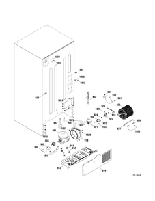 Part Location Diagram of WR01L00134 GE BASEPLATE STUD & WHEEL A