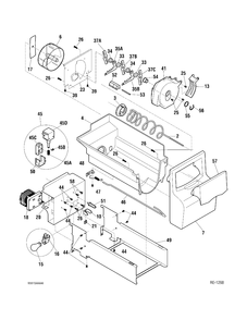 ICE CONTAINER Diagram and Parts List for 33346-1  General Electric Refrigerator