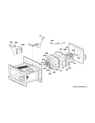 Interior Parts 1 Diagram and Parts List for CSB9120SJ4SS  General Electric Microwave Oven Combo