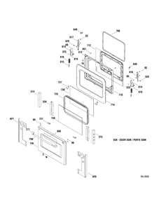 DOOR PARTS Diagram and Parts List for CBC980SN1SS  General Electric Range