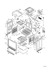 BODY PARTS Diagram and Parts List for JCSP41SV3SS  General Electric Range