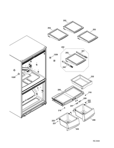 Ff Shelves Diagram and Parts List for GFMS170GHOWW  General Electric Refrigerator